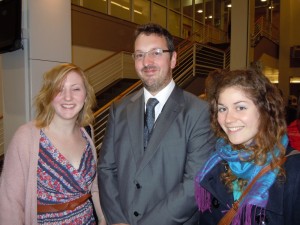 Emma, Richard and Ines go to the conference dinner